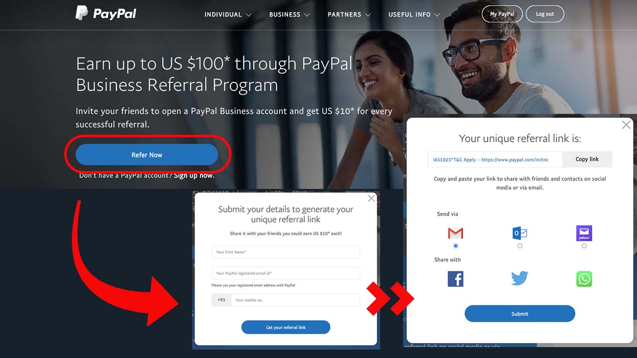 PayPal Referral Online Earning